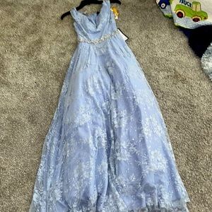 Baby blue periwinkle prom dress